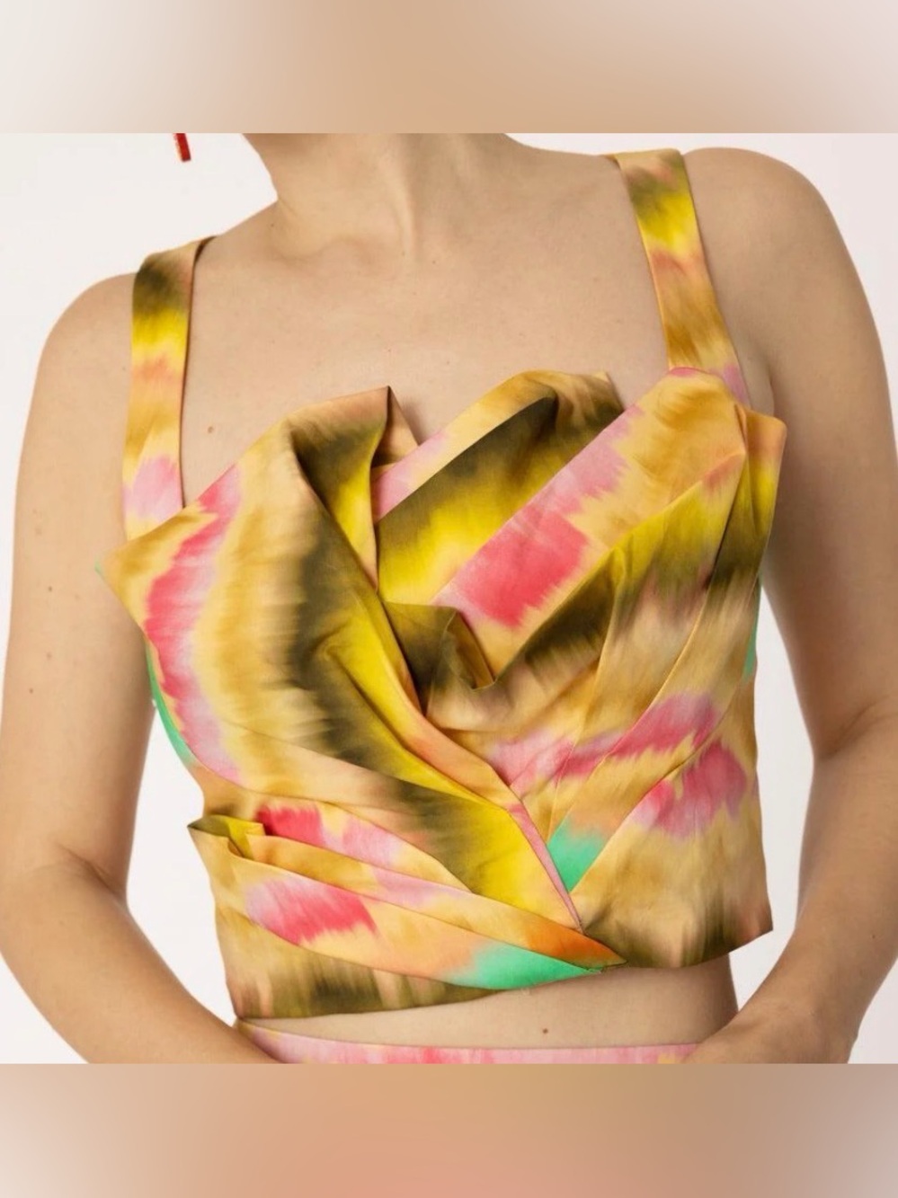 LELA ROSE DRAPED TULIP TANK